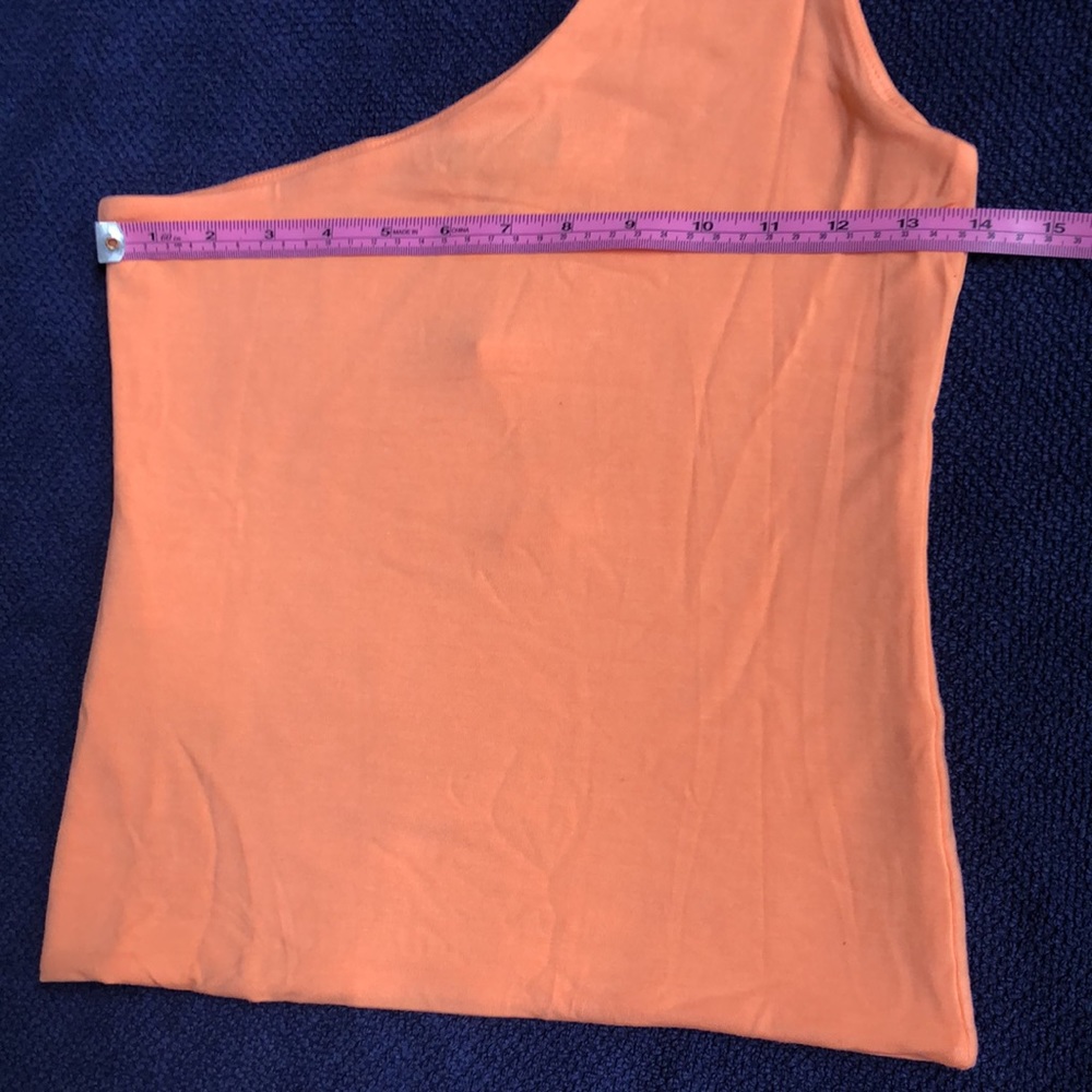J.Crew FormKnit one-shoulder Stretch Tank In Bright Cantaloupe Size S - Picture 5 of 7